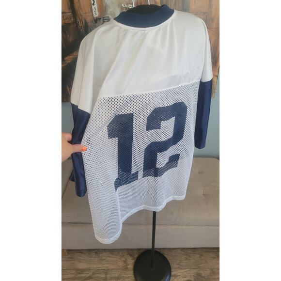 Dallas Cowboys #12 Reebok NFL Football Jersey White Navy Mesh Adult XL - Picture 9 of 9